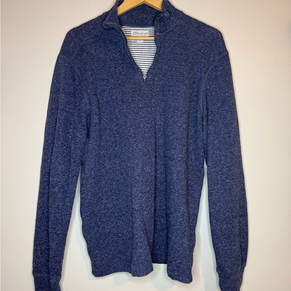 J.Crew Knit Goods Navy 1/4 Zip Pullover Sweater L